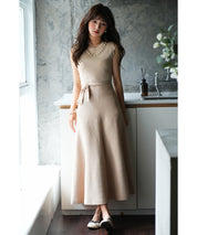 スカラップスリーブニットワンピースsdpxyf2806 ベージュ