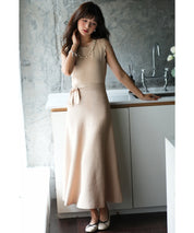 スカラップスリーブニットワンピースsdpxyf2806 ベージュ