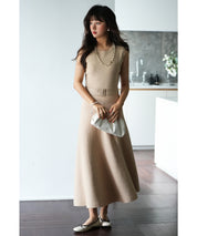 スカラップスリーブニットワンピースsdpxyf2806 ベージュ