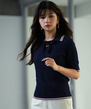 変形編みサマーニットプルオーバーsdpxyf2809 ネイビー