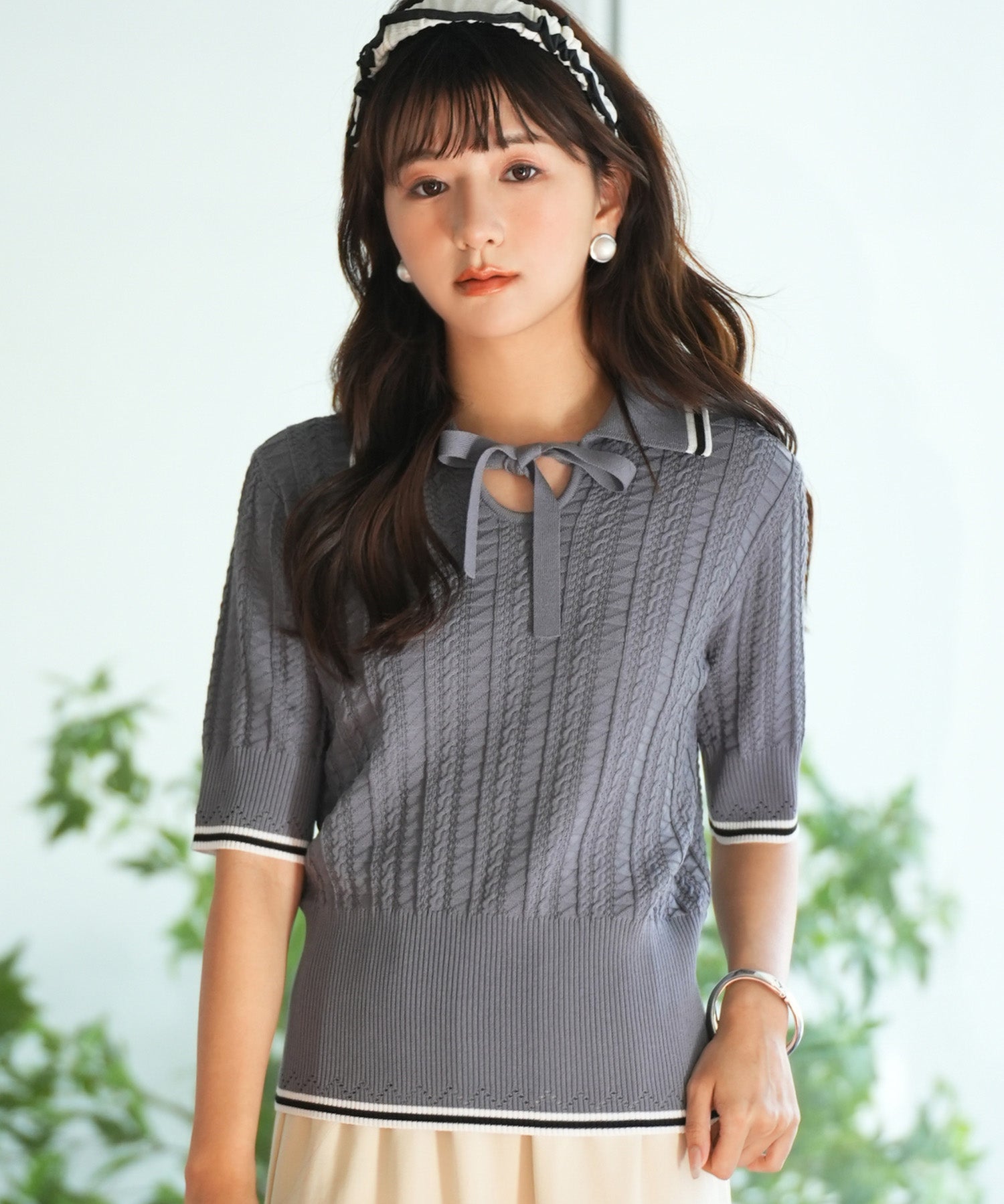 変形編みサマーニットプルオーバーsdpxyf2809-103-18