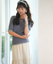 変形編みサマーニットプルオーバーsdpxyf2809 グレー