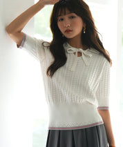 変形編みサマーニットプルオーバーsdpxyf2809 ホワイト