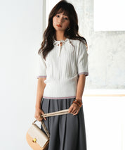 変形編みサマーニットプルオーバーsdpxyf2809 ホワイト