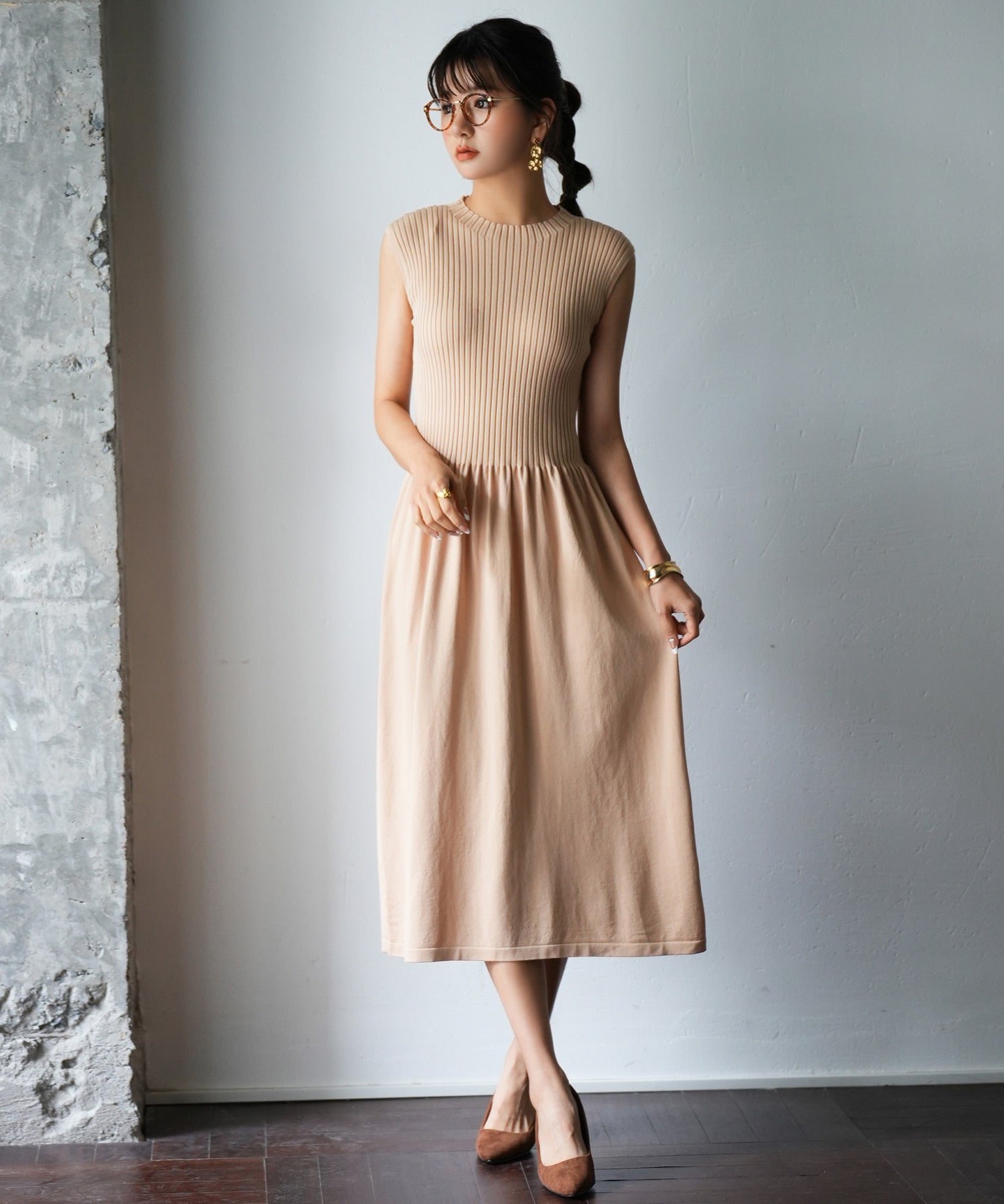 フレンチスリーブニットワンピースsdpxyf2820-103-14