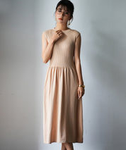 フレンチスリーブニットワンピースsdpxyf2820 ベージュ