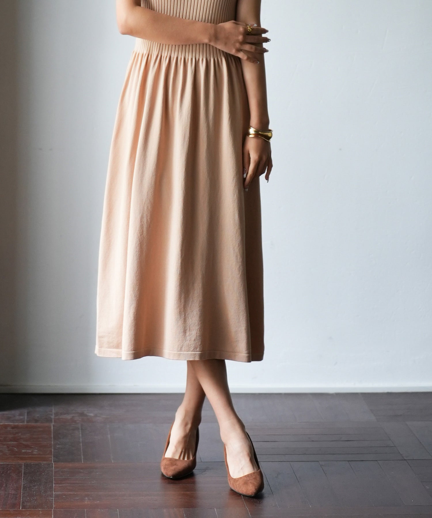 フレンチスリーブニットワンピースsdpxyf2820 ベージュ