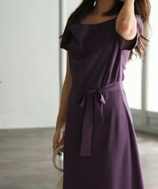 2wayミモレ丈ニットワンピースsdpxyf2821 パープル