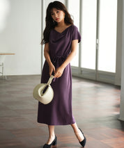 2wayミモレ丈ニットワンピースsdpxyf2821 パープル