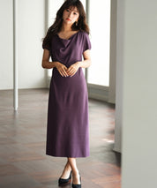 2wayミモレ丈ニットワンピースsdpxyf2821 パープル