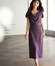 2wayミモレ丈ニットワンピースsdpxyf2821 パープル