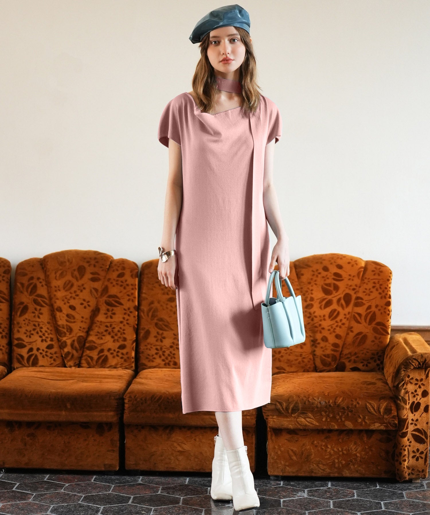 2wayミモレ丈ニットワンピースsdpxyf2821 ピンク