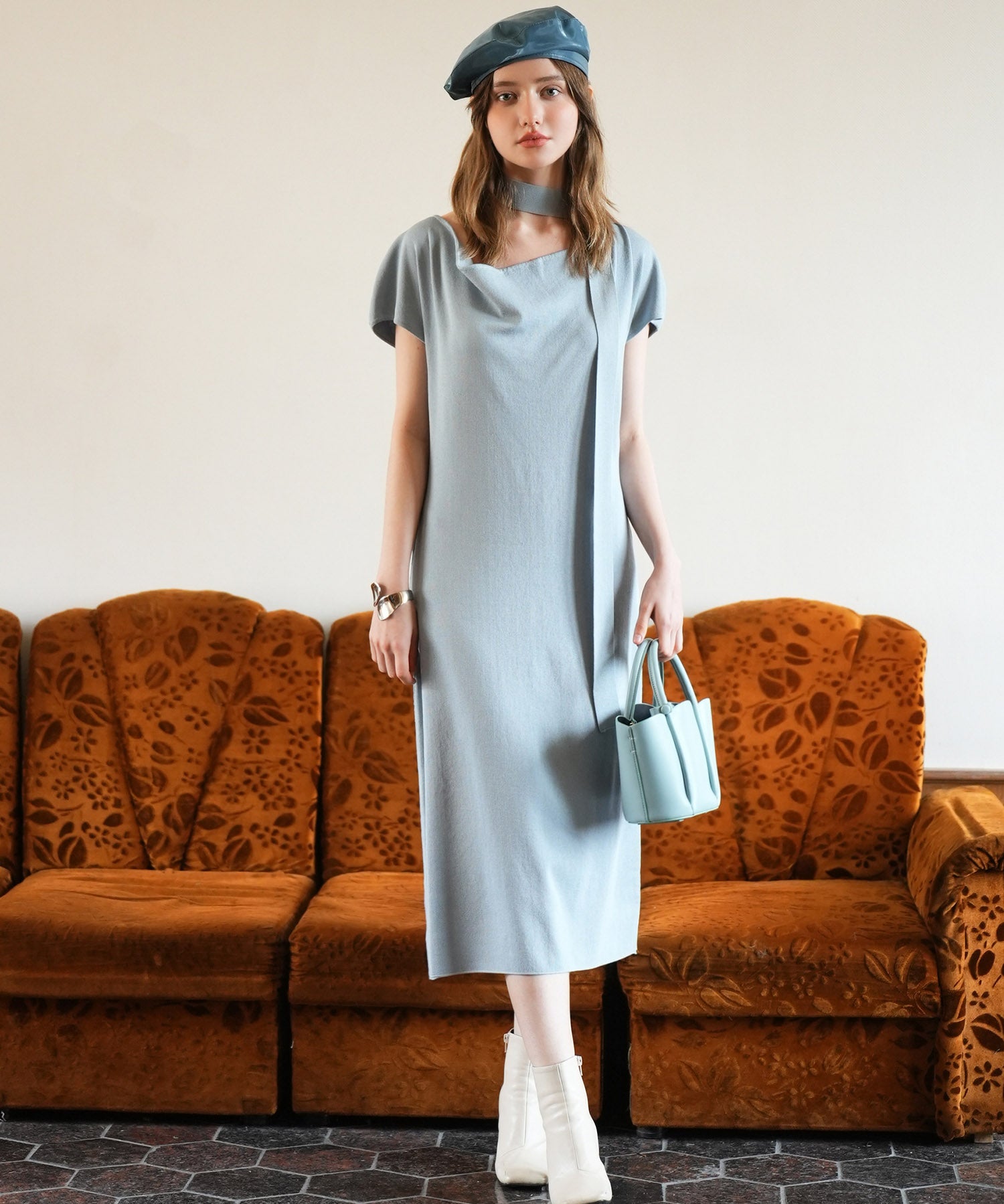 2wayミモレ丈ニットワンピースsdpxyf2821 ブルー