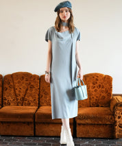 2wayミモレ丈ニットワンピースsdpxyf2821 ブルー