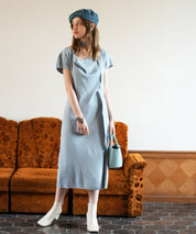 2wayミモレ丈ニットワンピースsdpxyf2821 ブルー