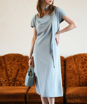 2wayミモレ丈ニットワンピースsdpxyf2821 ブルー