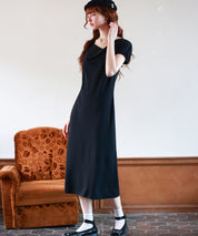 2wayミモレ丈ニットワンピースsdpxyf2821 ブラック