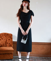 2wayミモレ丈ニットワンピースsdpxyf2821 ブラック