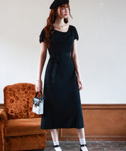 2wayミモレ丈ニットワンピースsdpxyf2821 ブラック