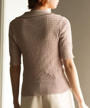 ケーブル編み深めクルーネックサマーニットsdpxyf2857 ピンク