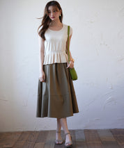 ペプラムサマーニットプルオーバsdpxyf2858 アイボリー