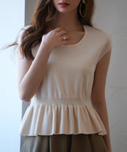 ペプラムサマーニットプルオーバsdpxyf2858 アイボリー