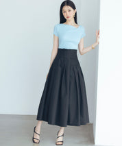 【サマーニット】レギュラーネックリブニットsdpxyf2859 ブルー