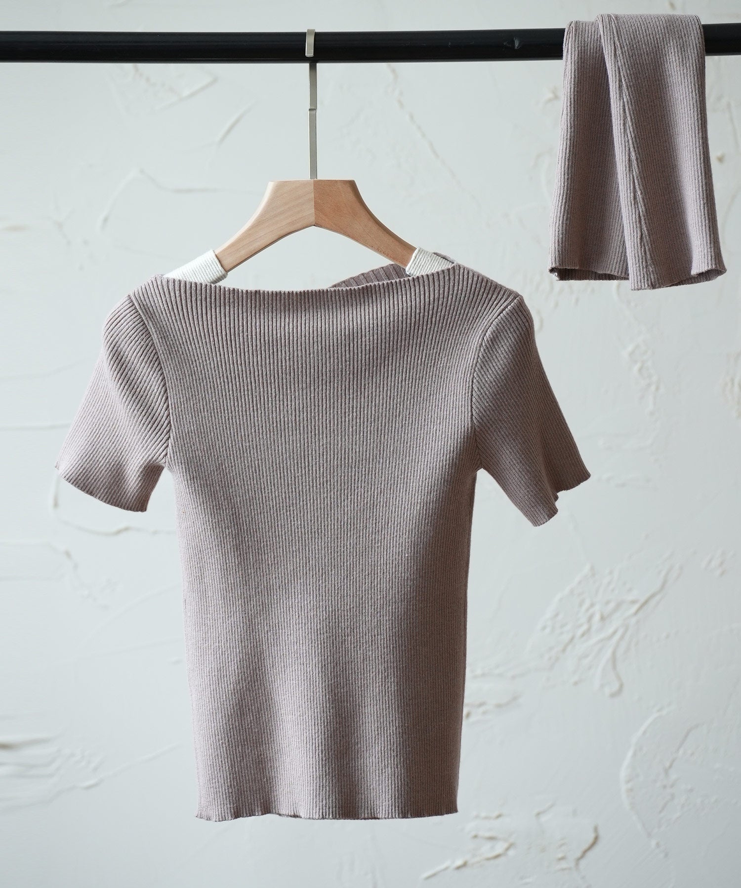 アームウォーマー付き3wayレギュラーネックリブプルオーバーsdpxyf2860 モカ