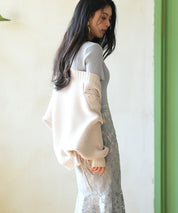 【編み込みリボン】ドルマンスリーブニットカーディガンsdpxyf2863 ベージュ