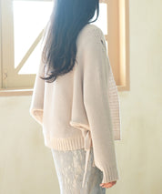 【編み込みリボン】ドルマンスリーブニットカーディガンsdpxyf2863 ベージュ