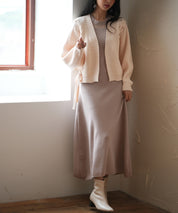 【編み込みリボン】ドルマンスリーブニットカーディガンsdpxyf2863 ピンクベージュ