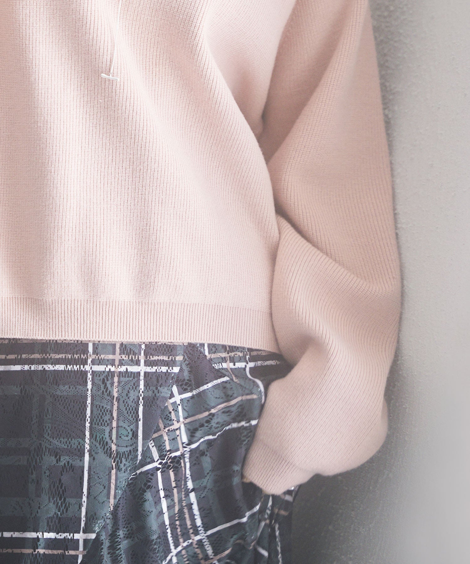 畦編み深みVネックニットプルオーバーsdpxyf3292 ピンク