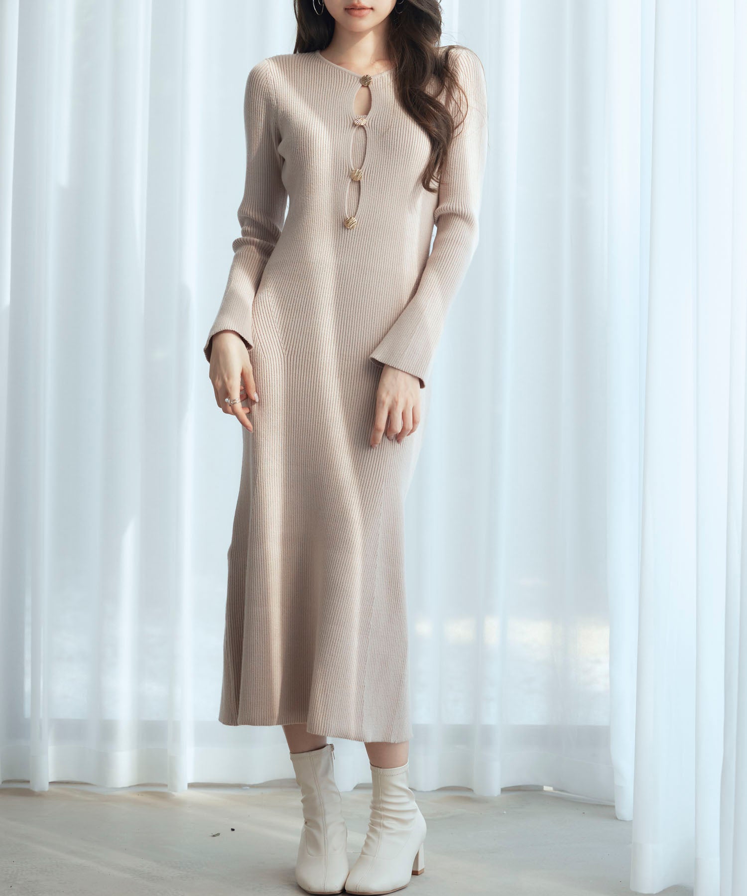 涙開き風ミモレ丈ニットワンピースsdpxyf3300-103-14