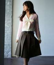 フロントリボンギンガムチェックニットプルオーバーsdpxyf5005 ピンク