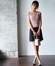 フレンチスリーブショート丈リブニットsdpxyf6001 ピンク