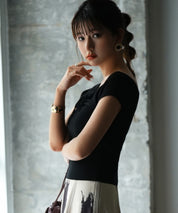 フレンチスリーブショート丈リブニットsdpxyf6001 ブラック