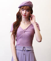 フロントツイスト接触冷感サマーニットsdpxyf6005 パープル