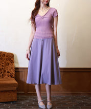 フロントツイスト接触冷感サマーニットsdpxyf6005 パープル