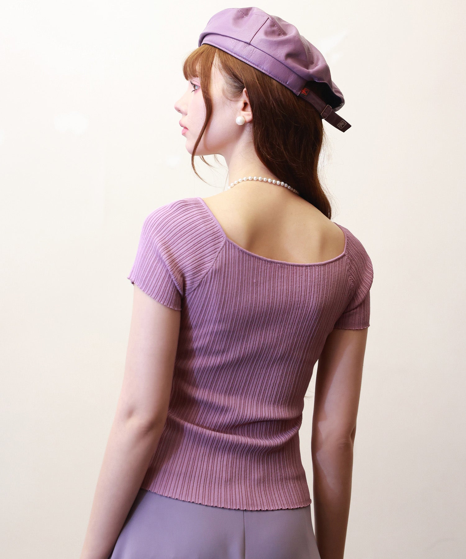 フロントツイスト接触冷感サマーニットsdpxyf6005 パープル