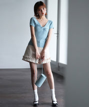 フロントツイスト接触冷感サマーニットsdpxyf6005 ブルー