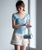 フロントツイスト接触冷感サマーニットsdpxyf6005 ブルー