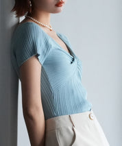 フロントツイスト接触冷感サマーニットsdpxyf6005 ブルー