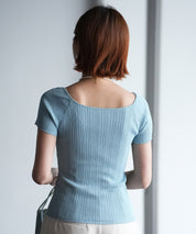 フロントツイスト接触冷感サマーニットsdpxyf6005 ブルー