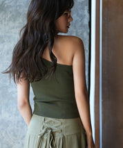 ワンショルダーニットタンクトップsdpxyf6009 カーキ