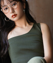 ワンショルダーニットタンクトップsdpxyf6009 カーキ