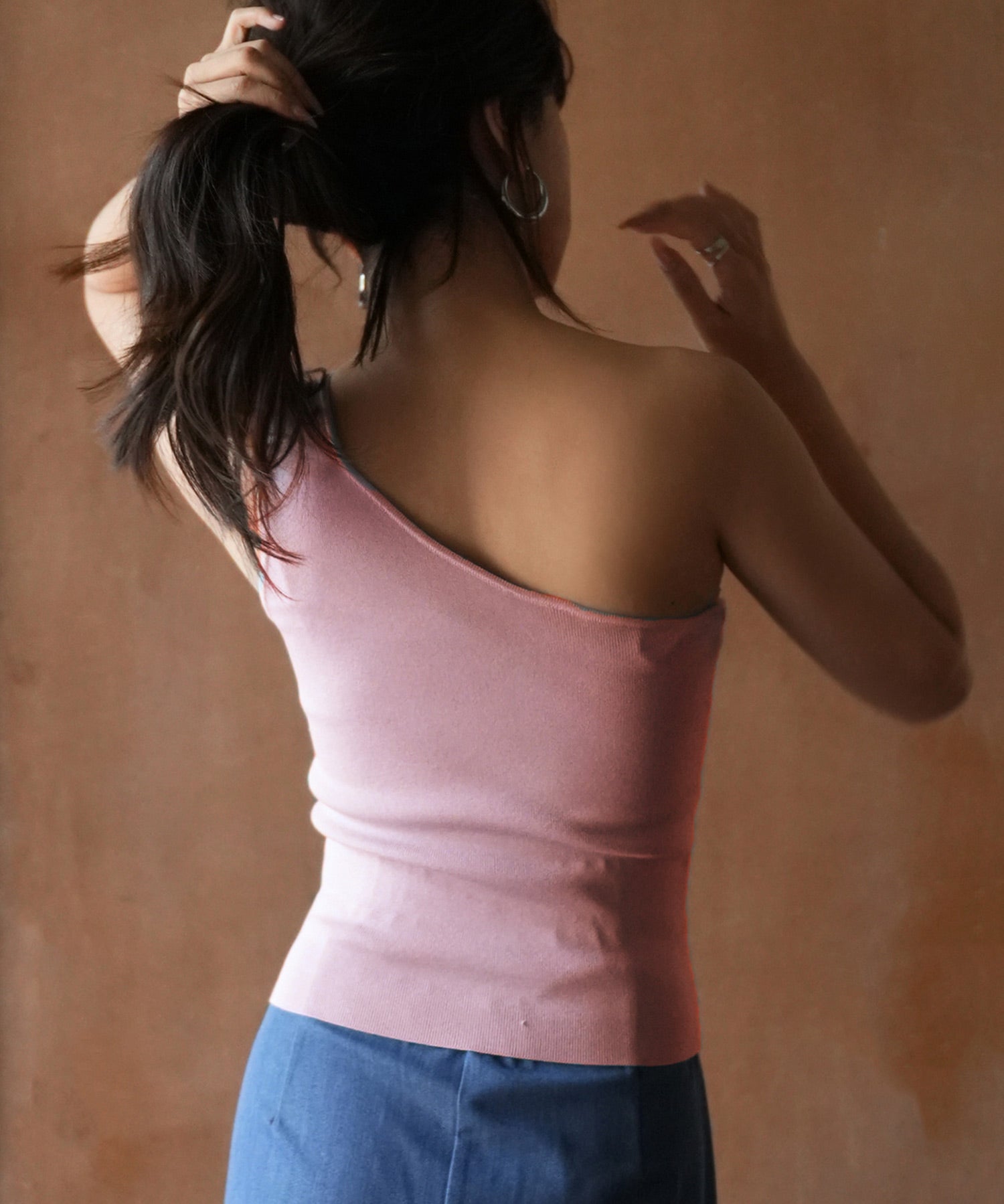 ワンショルダーニットタンクトップsdpxyf6009 ピンク