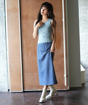 ワンショルダーニットタンクトップsdpxyf6009 ブルー