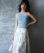 ワンショルダーニットタンクトップsdpxyf6009 ブルー