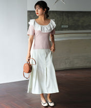 フリルスクープネックサマーニットsdpxyf6013 ピンク