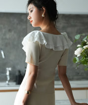 フリルスクープネックサマーニットsdpxyf6013 アイボリー